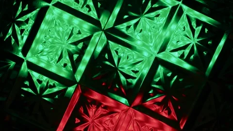 Kaleidoscope made of glass pattern with multi-colored illumination. 動画素材 305021444