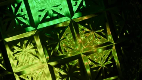 Kaleidoscope made of glass pattern with multi-colored illumination. 動画素材 305021526