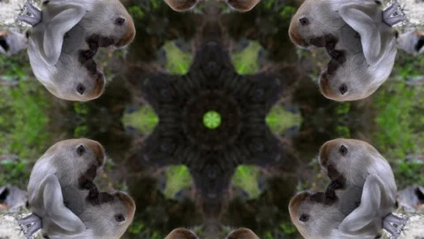 Kaleidoscope of monkey abstract background Stock Footage 155913738