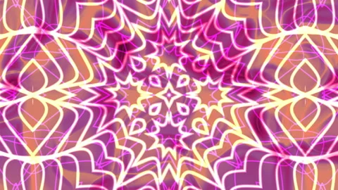 Kaleidoscope overlay pattern with geometric shapes and bright colors Stock Footage 327143570