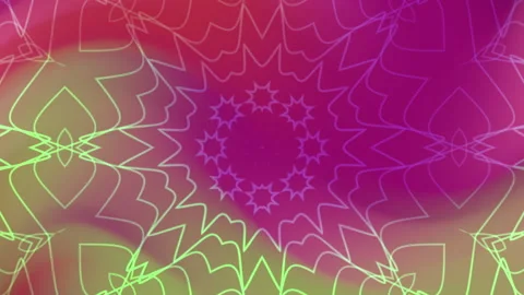 Kaleidoscope overlay pattern with pink and green gradient hues Stock Footage 328009608