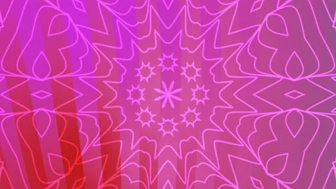 Kaleidoscope overlay pink mandala pattern abstract design with a complex structu Stock Footage 320872587