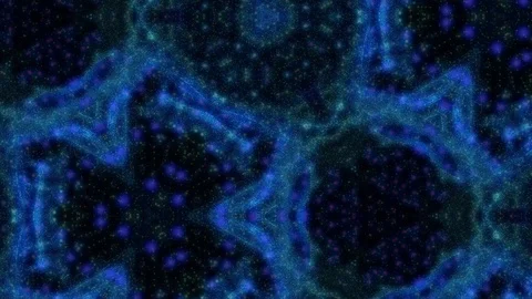 Kaleidoscope of particles. Glow of particles. 4K motion graphics. Stock Footage 130029606