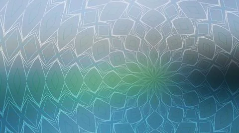 Kaleidoscope Pattern Background with Blue and Green Lines Illustrazione stock