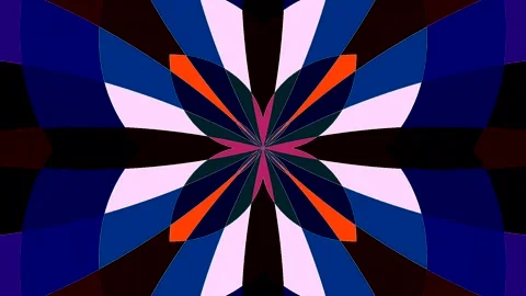 Kaleidoscope pattern with bright symmetrical shapes creating a futuristic Stock Footage 332376875