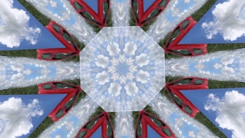 Kaleidoscope pattern of country drive Stock Footage