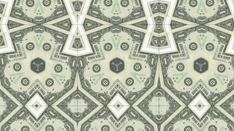 Kaleidoscope pattern of dollar banknote, footage ideal for representing money Stock Footage 121574991