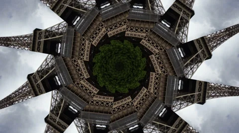 Kaleidoscope pattern, eiffel tower paris france Stock Footage 30999601