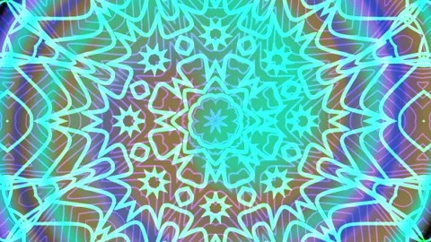 Kaleidoscope pattern featuring intricate designs and glowing lines. Stock Footage 334260551