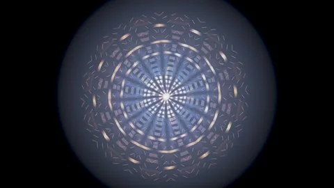 Kaleidoscope pattern forming illusion in dark space Stock Footage 337386136