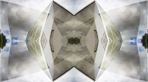 Kaleidoscope pattern, grande arch in paris france Stock Footage 30995252