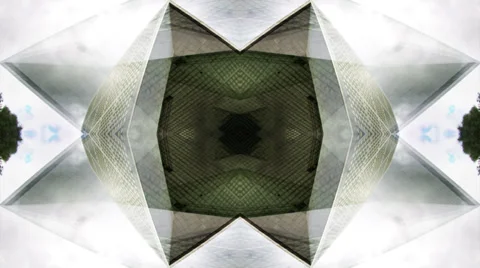 Kaleidoscope pattern, grande arch in paris france Stock Footage 30995388