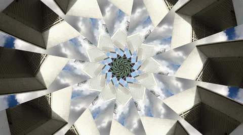 Kaleidoscope pattern, grande arch in paris france Stock Footage 30995984