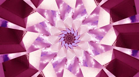 Kaleidoscope pattern, grande arch in paris france Stock Footage 30996258