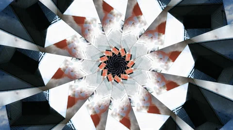 Kaleidoscope pattern, grande arch in paris france Stock Footage 30997273