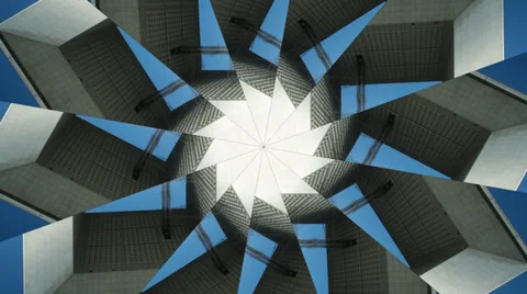 Kaleidoscope pattern, grande arch in paris france Stock Footage 30997647