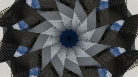 Kaleidoscope pattern, grande arch in paris france Stock Footage 30997780
