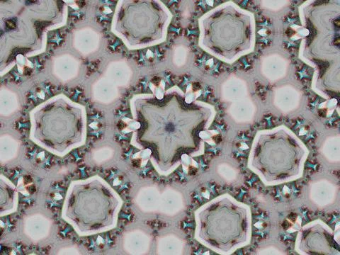 A kaleidoscope pattern with gray polygon shapes connected with transparent rh Stock Photos