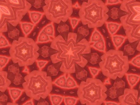 Kaleidoscope pattern with pale red polygon and rhombus shapes Stock Photos