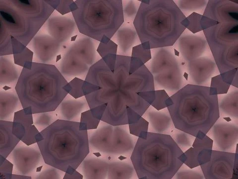 A kaleidoscope pattern with polygon shapes connected with rhombuses in soft v Stock Photos