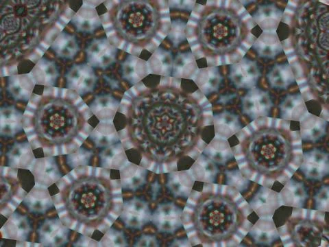 A kaleidoscope pattern with polygon shapes connected with transparent rhombus Stock Photos