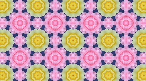 Kaleidoscope Pattern of Roses Stock Footage 58667777