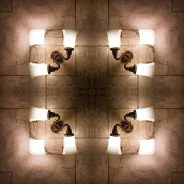 Kaleidoscope of photos, pattern, pattern - design elements, light, lighting. Illustrazione stock