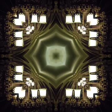 Kaleidoscope of photos, pattern, pattern - design elements, light, lighting. 스톡 사진