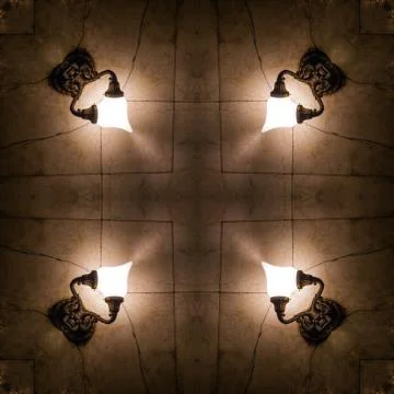 Kaleidoscope of photos, pattern, pattern - design elements, light, lighting. Stock Photos
