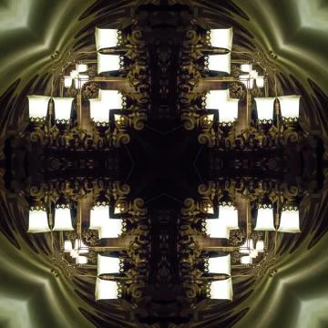 Kaleidoscope of photos, pattern, pattern - design elements, light, lighting. Stock Photos