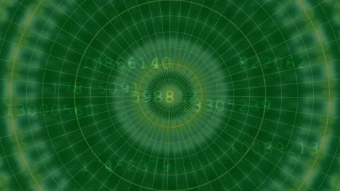 Kaleidoscope with random numbers green pattern Stock Footage 234433285