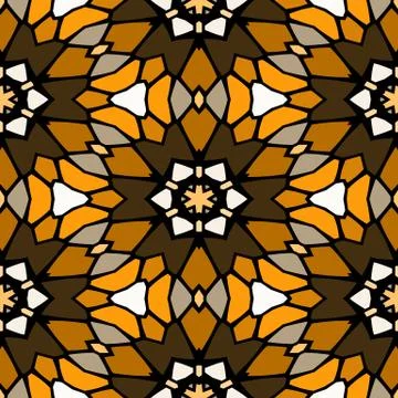Kaleidoscope seamless geometric patterns Stock Illustration