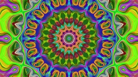 Kaleidoscope seamless loop Psychedelic Trippy Futuristic Traditional Tunnel. Stock Footage 171333364