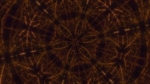 Kaleidoscope seamless loop sequence patterns abstract orange motion Stock Illustration