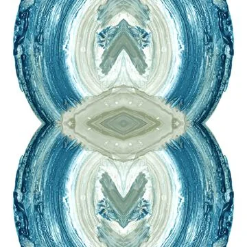 Kaleidoscope seamless pattern, blue brush stroke  texture, creative abstract Stock Illustration