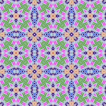 Kaleidoscope seamless patterns abstract multicolored background. Magic mandal Stock Illustration