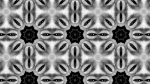 Kaleidoscope sequence mandala pattern. Motion. Abstract monochrome motion Stock Footage 202716759
