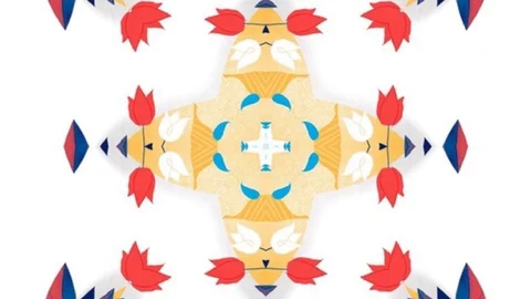 Kaleidoscope sequence patterns. 4k Abstract multicolored motion graphics  Stock Footage 125107762