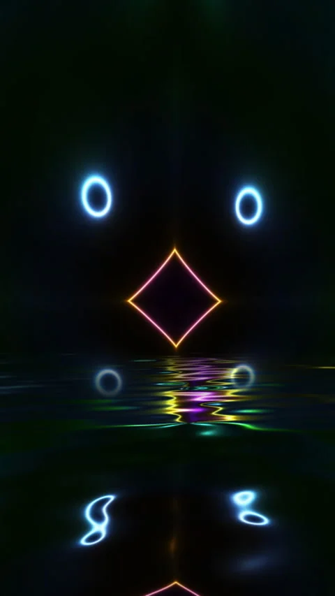 Kaleidoscope Sequence Patterns water reflection vertical video Stock Footage 295231542