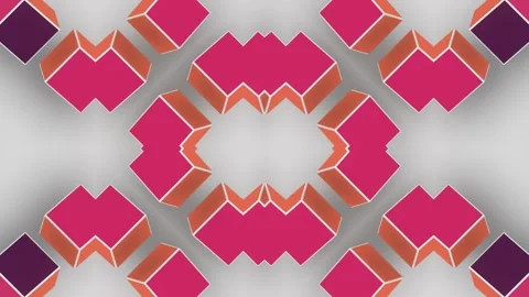 Kaleidoscope of shifting geometric patterns. 3d rendering loop animation 4k Stock Footage 268829105