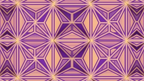Kaleidoscope of shifting geometric patterns. 3d rendering loop animation 4K Video stock 270184193