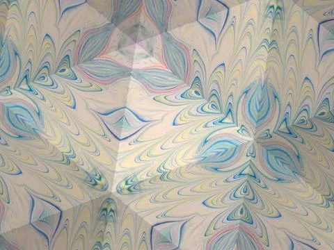 Kaleidoscope texture of ebru pattern. Mosaic colorful marble background Stock Illustration