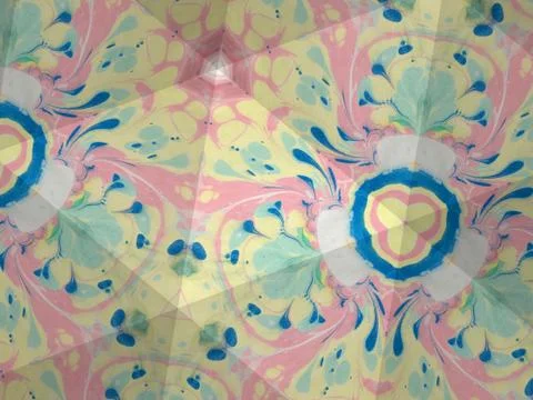 Kaleidoscope texture of ebru pattern. Mosaic colorful marble background Illustrazione stock