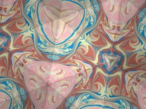 Kaleidoscope texture of ebru pattern. Mosaic colorful marble background Stock Illustration