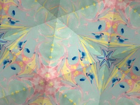 Kaleidoscope texture of ebru pattern. Mosaic colorful marble background Illustrazione stock