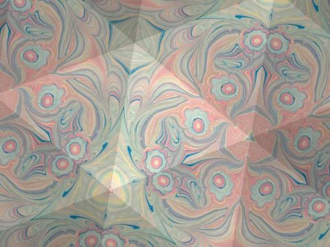 Kaleidoscope texture of ebru pattern. Mosaic colorful marble background Illustrazione stock