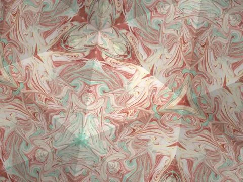 Kaleidoscope texture of ebru pattern. Mosaic colorful marble background Stock Illustration