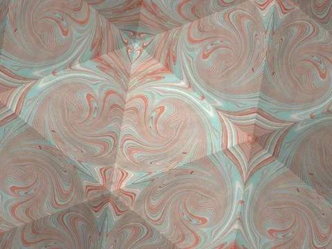 Kaleidoscope texture of ebru pattern. Mosaic colorful marble background Stock Illustration