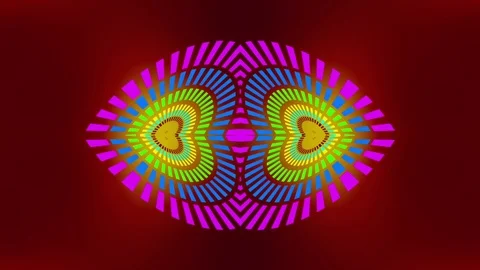 Kaleidoscope Two Hearts. Background Stock Footage 73542262