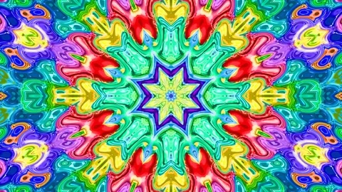 Kaleidoscope view of rotating multicolored small shapes. Stock Footage 338264737